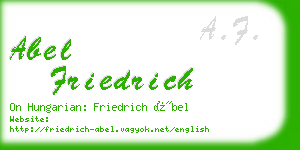 abel friedrich business card